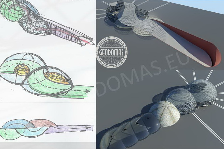 Kupolo Stogas Slidinėjimo Kurortui | Futuristinis Kompleksas