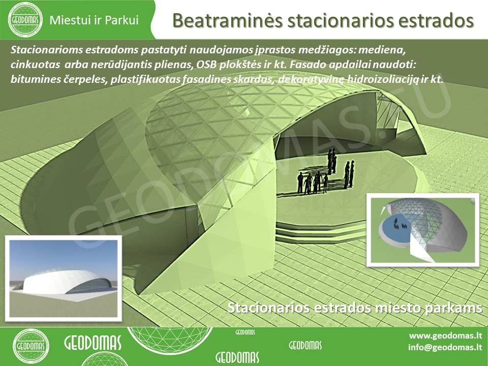 Public Park Stage Dome Ø15m | Estrada Geodesic Dome, Salcininkai, Lithuania