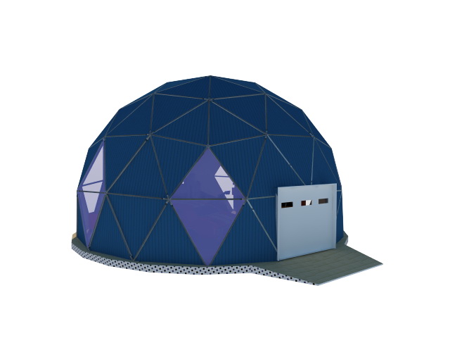 78m2 Automotive Garage Fixing Dome Ø10m | Prefabricated Steel Buildings