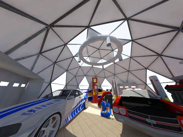 78m2 Automotive Garage Fixing Dome Ø10m | Prefabricated Steel Buildings