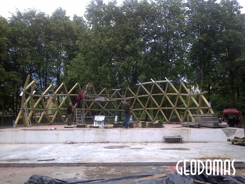 Public Park Stage Dome Ø15m | Estrada Geodesic Dome, Salcininkai, Lithuania