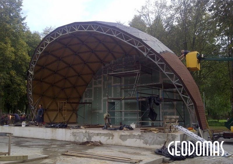 Public Park Stage Dome Ø15m | Estrada Geodesic Dome, Salcininkai, Lithuania