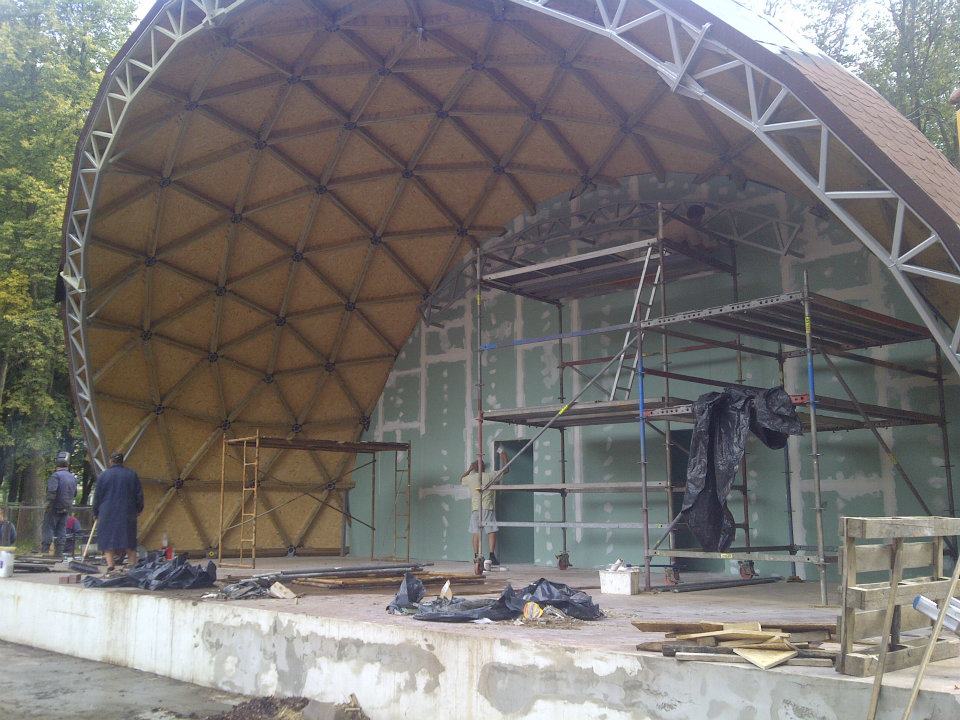 Public Park Stage Dome Ø15m | Estrada Geodesic Dome, Salcininkai, Lithuania