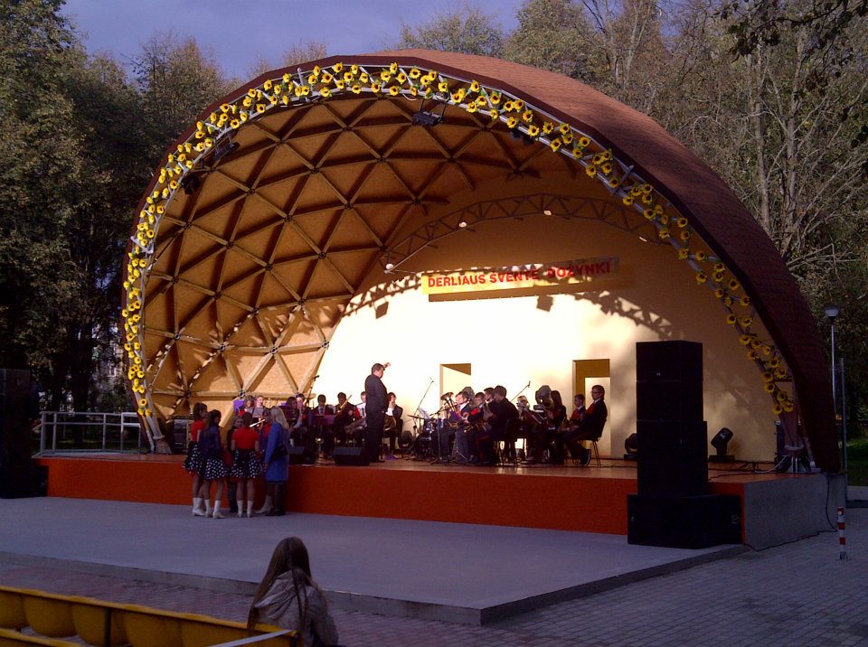 Public Park Stage Dome Ø15m | Estrada Geodesic Dome, Salcininkai, Lithuania