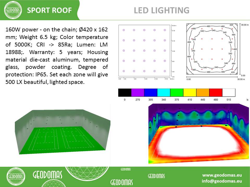 648m2 Teniso Aikštelės Kupolinė Stoginė 36x18x7,4m | Kupolai kortų uždengimui