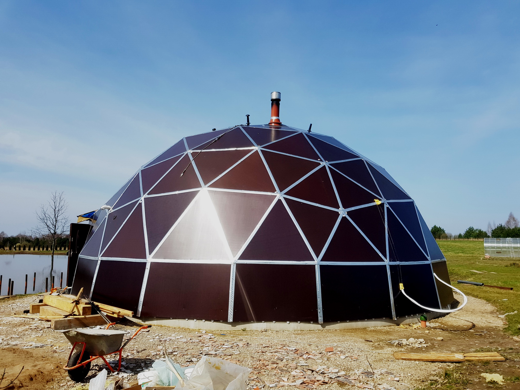 153m2 Svečių Namas Su Pirtimi Kupolas Ø12m | Ūkio sodyba, Širvintų r.