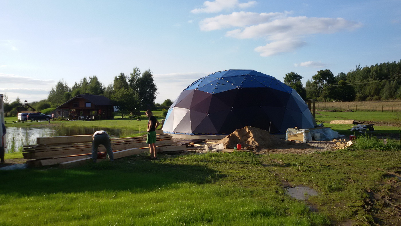 153m2 Svečių Namas Su Pirtimi Kupolas Ø12m | Ūkio sodyba, Širvintų r.