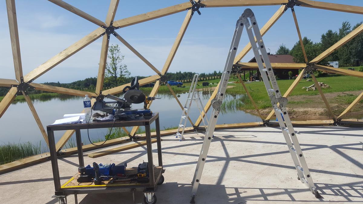 153m2 Svečių Namas Su Pirtimi Kupolas Ø12m | Ūkio sodyba, Širvintų r.