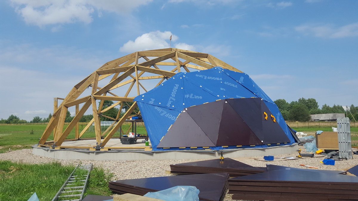 153m2 Svečių Namas Su Pirtimi Kupolas Ø12m | Ūkio sodyba, Širvintų r.