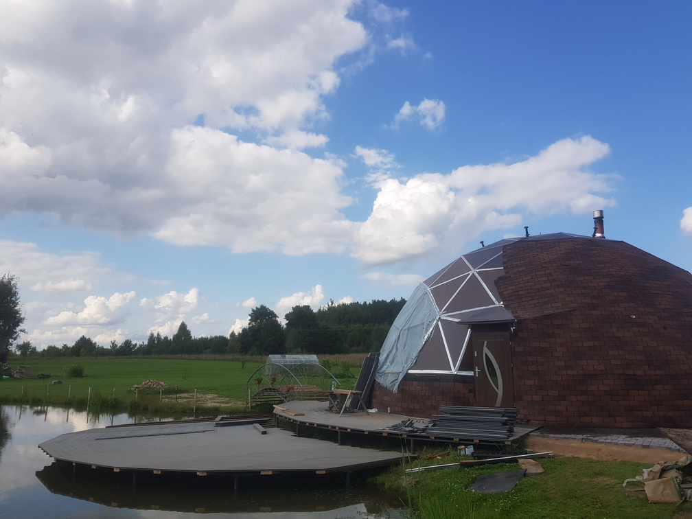 153m2 Svečių Namas Su Pirtimi Kupolas Ø12m | Ūkio sodyba, Širvintų r.