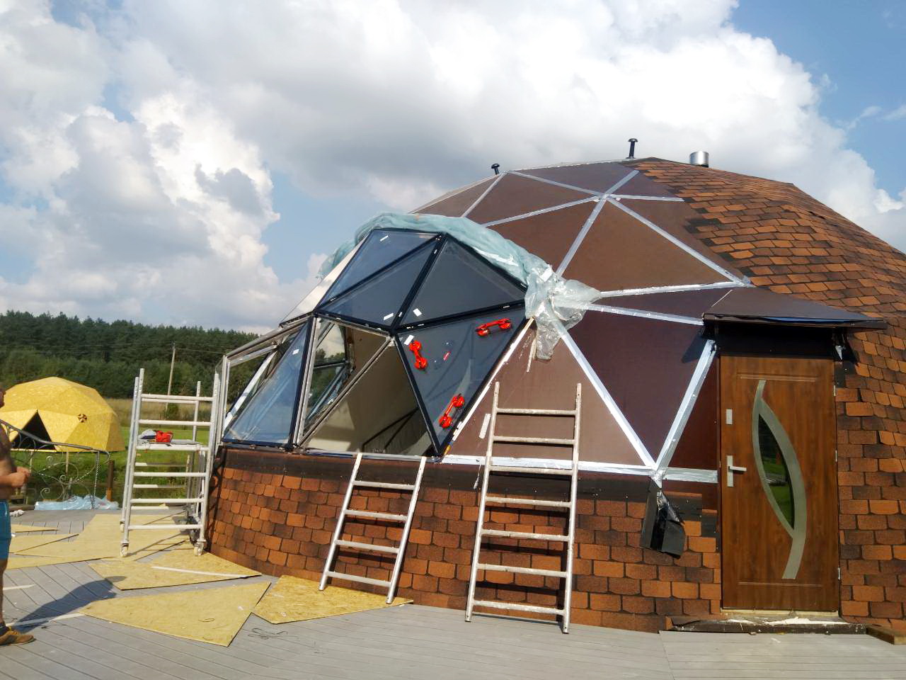 153m2 Svečių Namas Su Pirtimi Kupolas Ø12m | Ūkio sodyba, Širvintų r.
