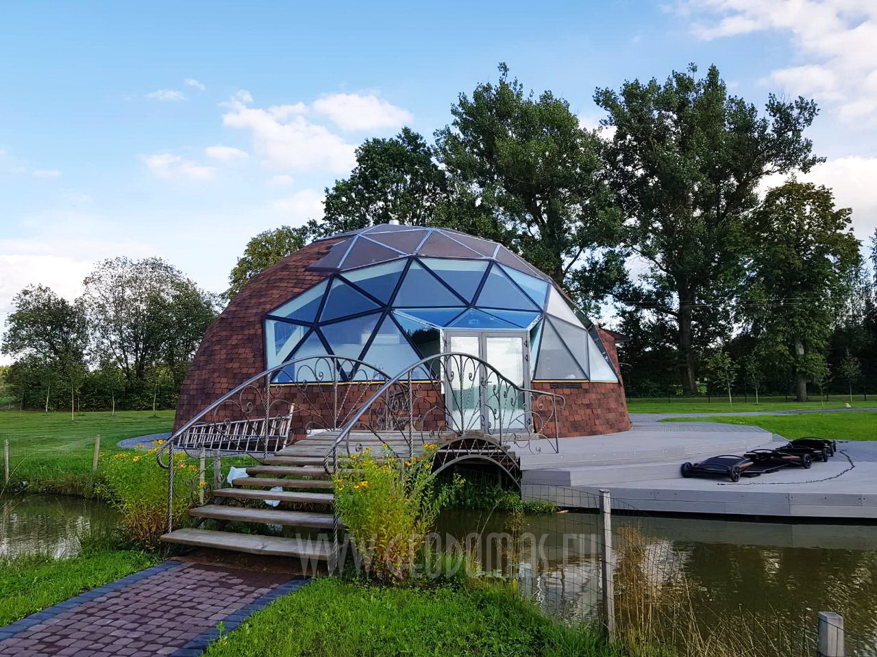 153m2 Svečių Namas Su Pirtimi Kupolas Ø12m | Ūkio sodyba, Širvintų r.