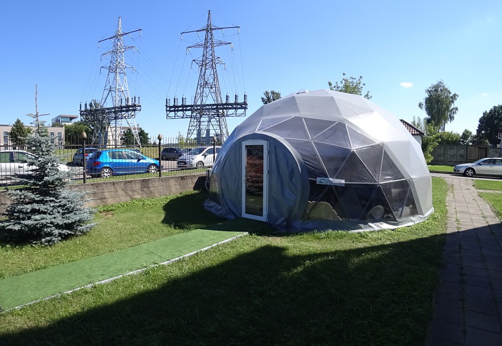Expositional Portable Bungalow Work Studio 50m2 | Geodesic Dome, Vilnius, Lithuania Expositional Portable Bungalow Work Studio 50m2 | Geodesic Dome, Vilnius, Lithuania