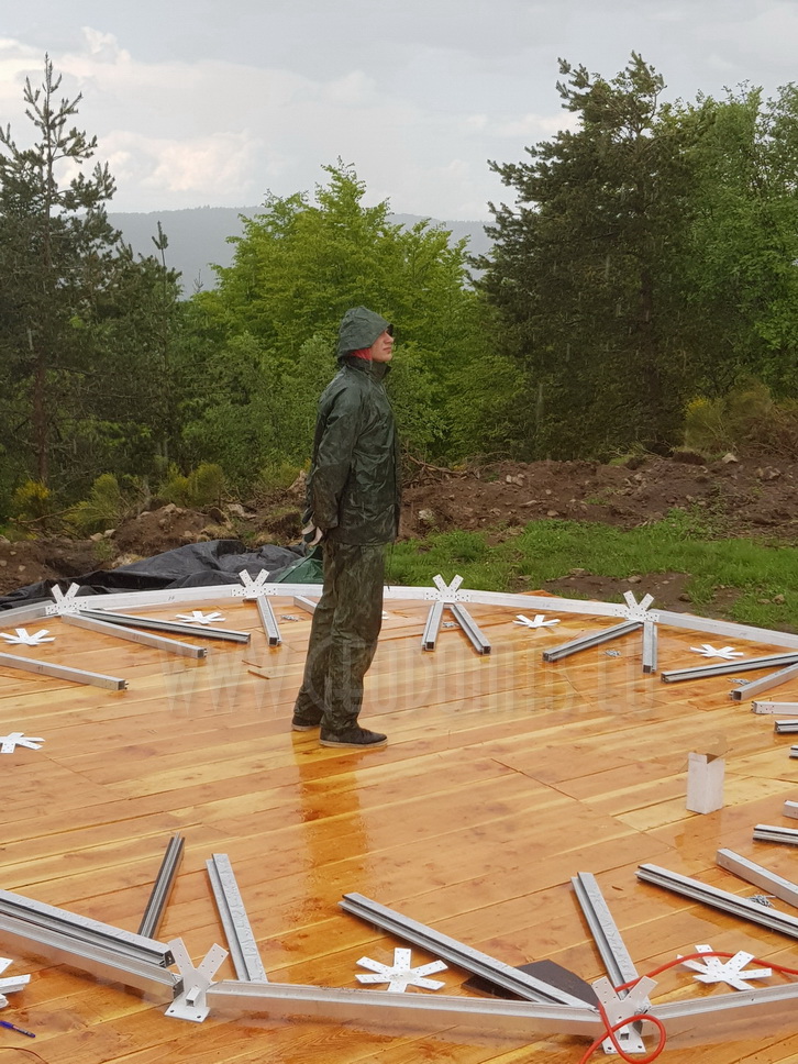 30m2 Ø6m Mobilus Namelis | Apšiltintas kupolas su stiklofasadu