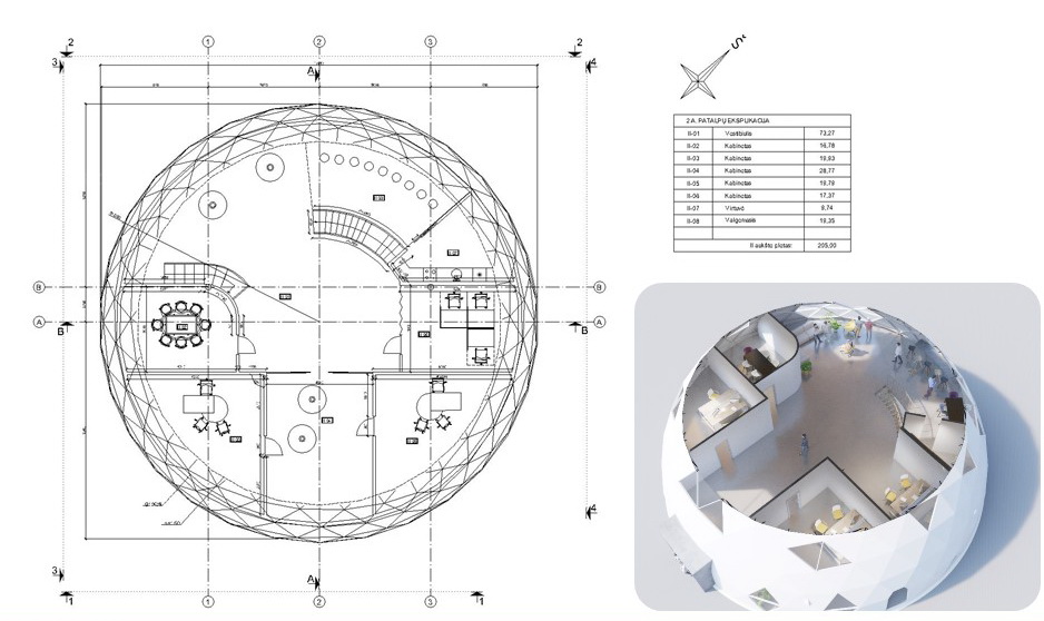 460m² A+ Energijos Efektyvumo Biurų Pastatas Ø20m | Nuo Vizijos iki Statybos Projekto