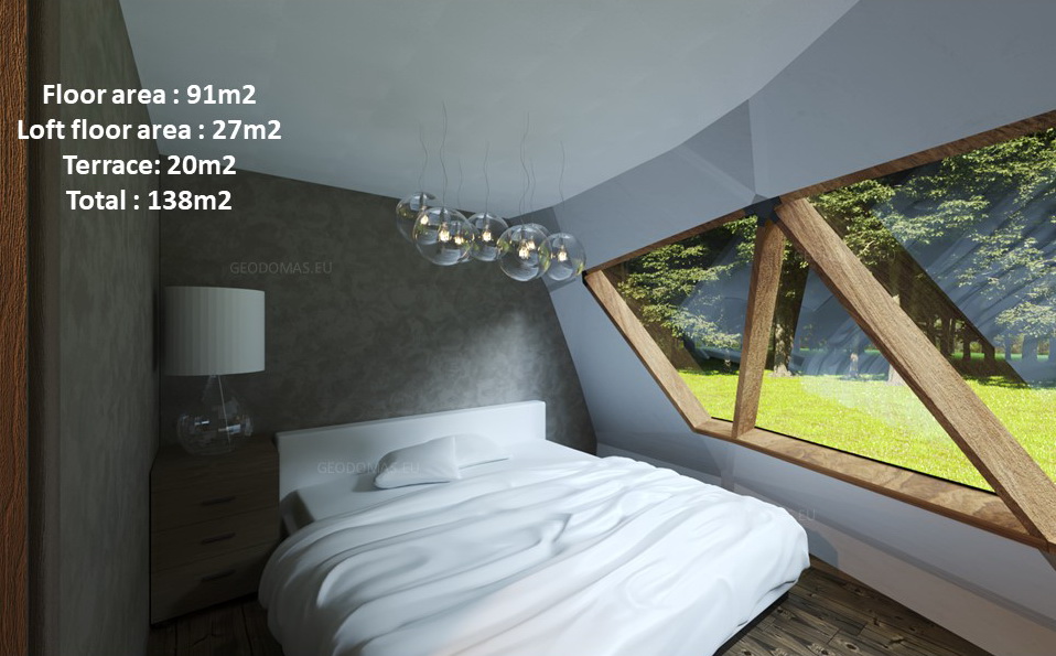 138m2 Family Geodesic House Ø12m