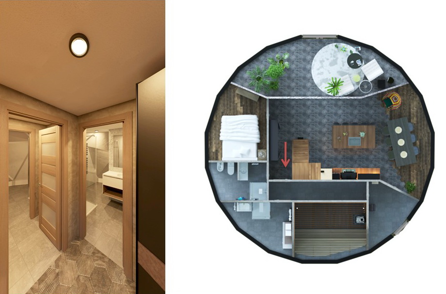 138m2 Family Geodesic House Ø12m