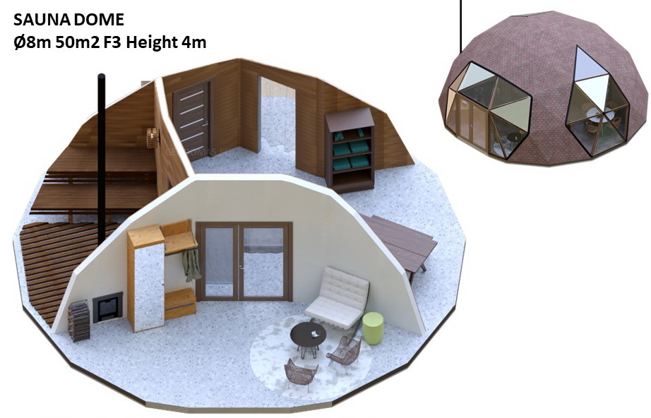 50m2 Geodesic Home Ø8m LOW Edition | Dome Building Kit’s