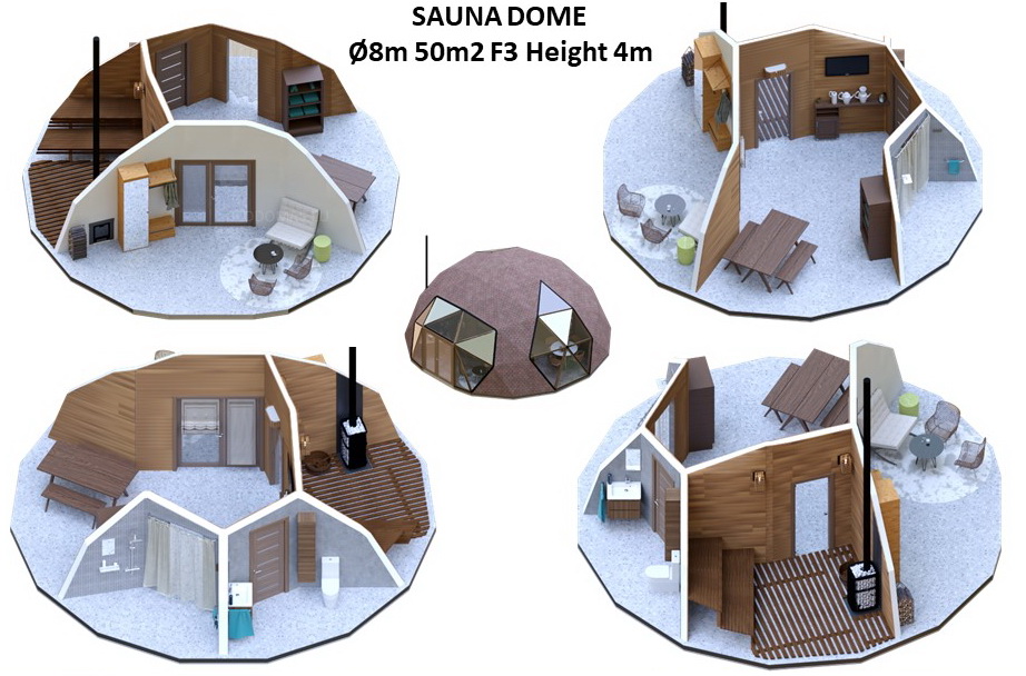 50m2 Geodesic Home Ø8m LOW Edition | Dome Building Kit’s