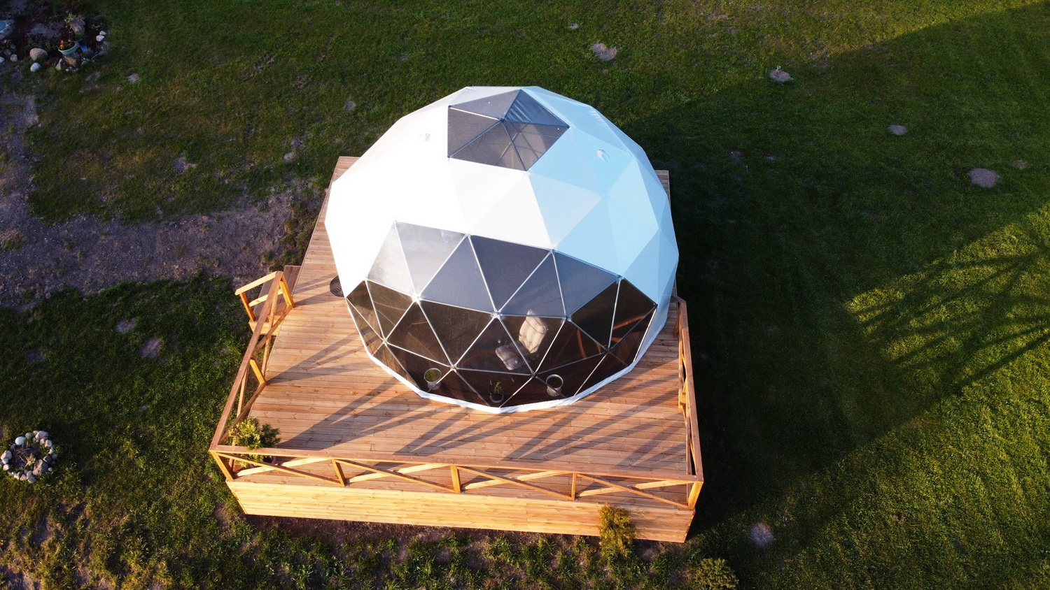 28m² Glamping Kupolas Ø6m | Viešbutis Asimarė