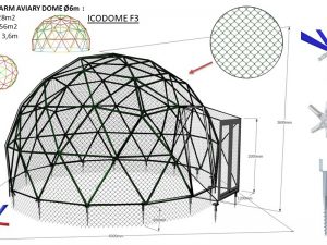 28m2 ANIMAL AVIARY Ø6m ICO F3 H3,6m