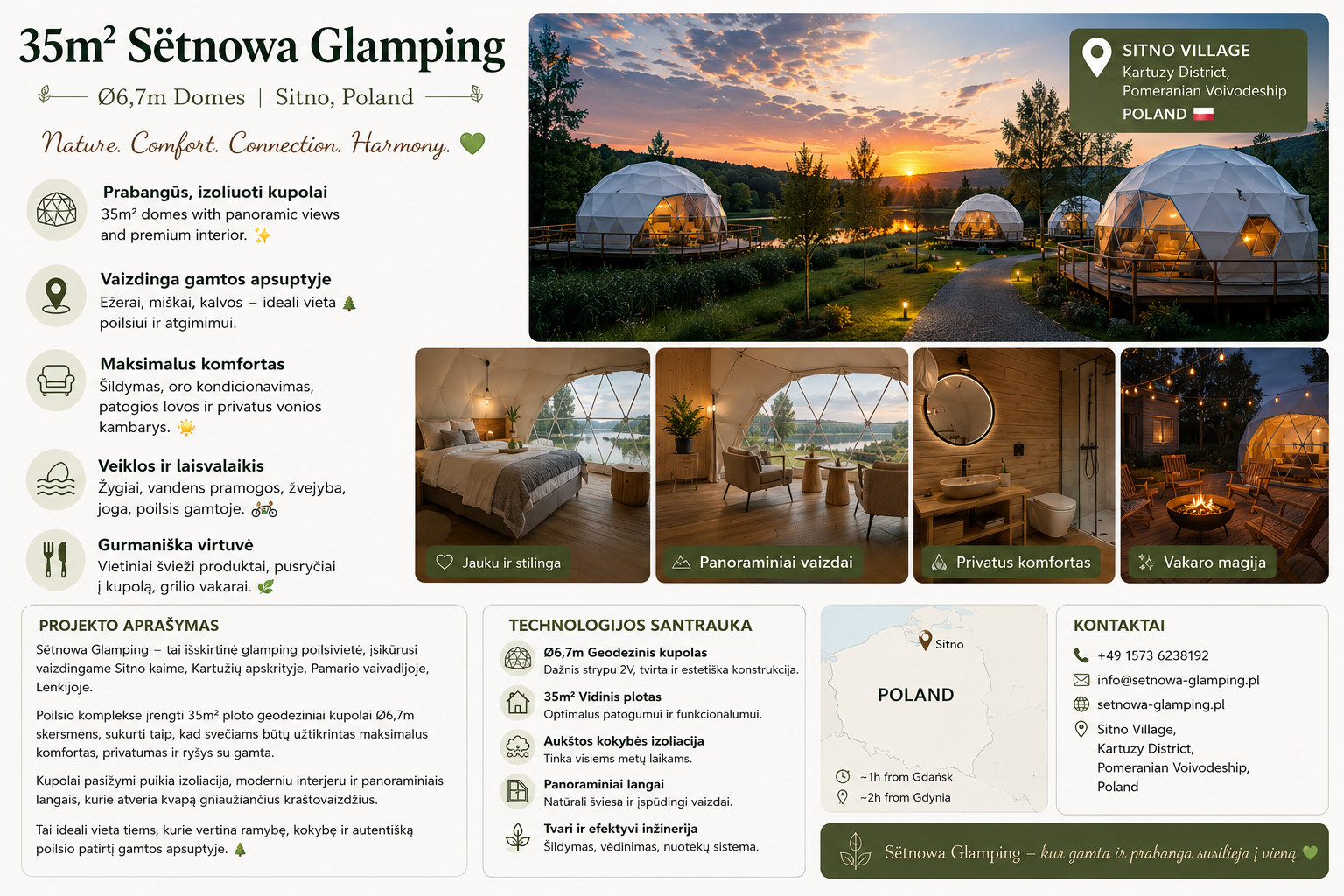Glamping Apšiltinti kupolai | Privačiam ir Verslo Sektoriui | Daugiasluoksnė Membraninė Sieną | Naujovė !!!