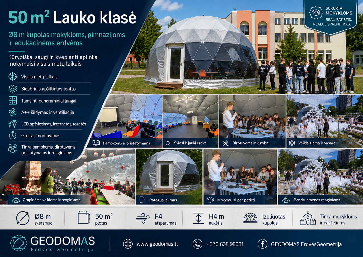 Lauko Klasės Kupolai | Trijų Sluoksnių Sienos Konstrukciją | Visų Sezonų | Apšiltintas